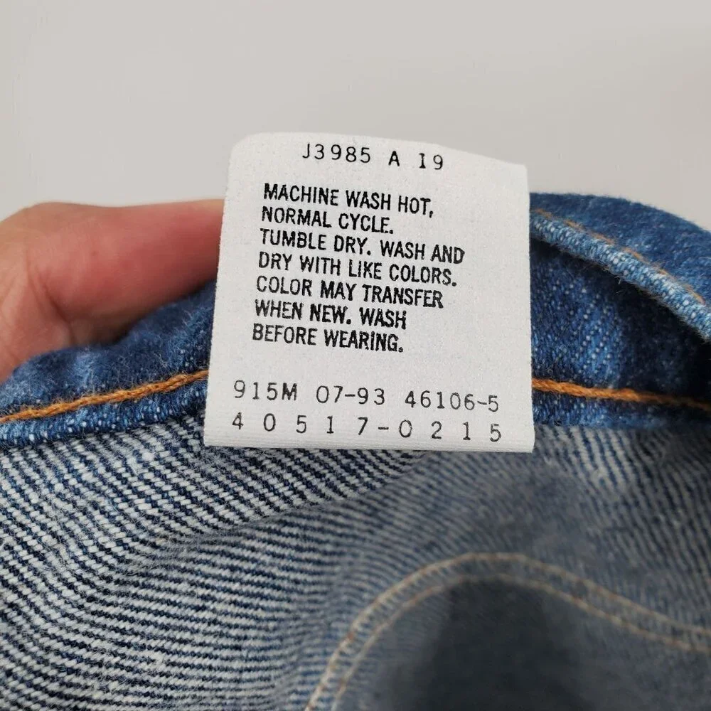 Levi's 517 High Rise Straight Leg Denim Jeans Vintage 100% Cotton 34x30 Men